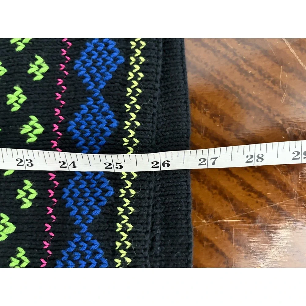 VTG Lauren Ralph Lauren Neon Fair Isle Geometric Sweater Sz M Chunky Fisherman